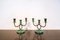 Brass Candleholders in Oxidized Brass, Italy, 1940s, Set of 2, Image 1