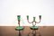 Brass Candleholders in Oxidized Brass, Italy, 1940s, Set of 2, Image 2