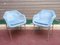 Blue Upholstery and Chrome Armchairs, 1970s, Set of 2, Image 1