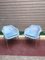 Blue Upholstery and Chrome Armchairs, 1970s, Set of 2 5
