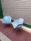 Blue Upholstery and Chrome Armchairs, 1970s, Set of 2, Image 4