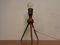 Mid-Century Teak & Sisal Tripod Table Lamp, Denmark, 1950s 11