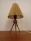 Lampada da tavolo Mid-Century tripode in teak e sisal, Danimarca, anni '50, Immagine 4