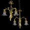 Art Nouveau Ceiling Lamps in Bronze, France, 1905, Set of 2 1