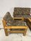 2-Seater Sofa and Wooden Armchairs in Fabric, 1960s, Set of 3 5