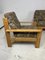 2-Seater Sofa and Wooden Armchairs in Fabric, 1960s, Set of 3, Image 9