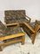 2-Sitzer Sofa & Holzsessel aus Stoff, 1960er, 3er Set 7