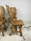 Brutalist Italian Wooden Chairs, 1960s, Set of 4 2