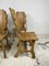 Brutalist Italian Wooden Chairs, 1960s, Set of 4, Image 2
