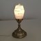 Small Mid-Century Portuguese Table Lamp with Hand Painted Glass Shade, 1960s 2