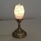 Small Mid-Century Portuguese Table Lamp with Hand Painted Glass Shade, 1960s, Image 2