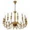 Murano Glass and Brass 16-Light Chandelier by Venini, Italy, 1950s 1