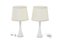 White Glass Table Lamps by Bergboms, 1960s, Set of 2 1