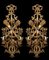 Gilt-Wood Three Light Wall Lights, 1920s, Set of 2 1