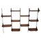 Italian Modular Wall Shelving System in Wood and Metal, 1950s, Set of 10, Image 1