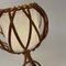 Rattan Bamboo and Fabric Table Lamp by Louis Sognot, France, 1950s, Image 16