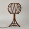 Rattan Bamboo and Fabric Table Lamp by Louis Sognot, France, 1950s 2
