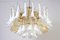 Large Murano Glass White and Amber Tulip Chandelier, Italy, 1970s, Image 3