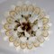 Large Murano Glass White and Amber Tulip Chandelier, Italy, 1970s 9