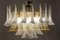 Large Murano Glass White and Amber Tulip Chandelier, Italy, 1970s 2