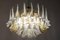 Large Murano Glass White and Amber Tulip Chandelier, Italy, 1970s 7