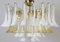 Large Murano Glass White and Amber Tulip Chandelier, Italy, 1970s 5