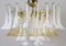 Large Murano Glass White and Amber Tulip Chandelier, Italy, 1970s, Image 5