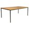 Moderner italienischer Esstisch oder Schreibtisch aus Holz & schwarzem Metall, 1980er 1