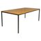 Moderner italienischer Esstisch oder Schreibtisch aus Holz & schwarzem Metall, 1980er 1