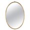 Italian Oval Wall Mirror in Brass, Italy, 1950s 1