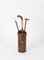 Mid-Century Leather and Brass Umbrella or Walking Stick Stand, Italy, 1950s, Image 5