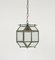 Vintage Italian Hanging Light in Brass and Beveled Glass, 1950s 9