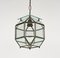 Vintage Italian Hanging Light in Brass and Beveled Glass, 1950s 10