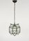 Lámpara colgante italiana vintage de latón y vidrio biselado, años 50, Imagen 7
