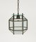 Vintage Italian Hanging Light in Brass and Beveled Glass, 1950s, Image 12