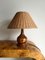 Walnut and Straw Shade Table Lamp 1