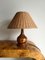 Walnut and Straw Shade Table Lamp, Image 1