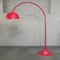Red Arc Floor Lamp with Oval Tulip Base, 1970s, Image 1