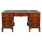 Antique Burr Walnut Pedestal Desk, 1920s 1