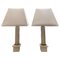 Italian Travertine and Brass Table Lamps, 1970s, Set of 2 1