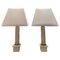 Lampes de Bureau en Travertin et Laiton, Italie, 1970s, Set de 2 1