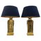French Brass Table Lamps, 1970s, Set of 2 1
