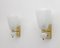 Mid-Century Modern Brass and Pelugoso Murano Glass Sconces, 1980s, Set of 2 5