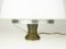 Lámpara de mesa Mid-Century de latón y aluminio con pantalla de vidrio opalino, años 50, Imagen 3