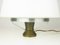 Mid-Century Brass & Aluminum Table Lamp with Opaline Glass Shade, 1950s, Image 3