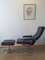 Scandinavian Leather Lounge Chair with Footstool, 1970s, Set of 2, Image 15