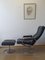 Scandinavian Leather Lounge Chair with Footstool, 1970s, Set of 2, Image 13
