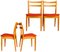 Scandinavian Teak and Skai Dining Chairs, 1960s, Set of 4 1
