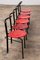 Postmodern Dining Table Chairs with Red Seat, 1990s, Set of 6 4