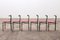 Postmodern Dining Table Chairs with Red Seat, 1990s, Set of 6 8